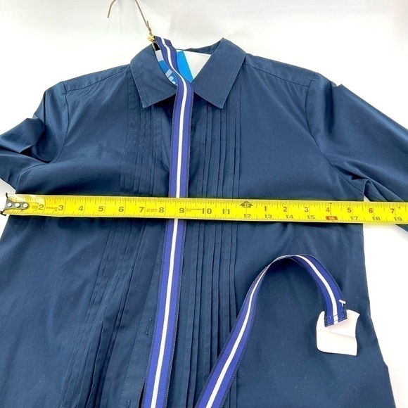 Tommy Hilfiger Women's Long Sleeve Pleat Shirt Dress Navy Blue Size XS - Picture 5 of 10
